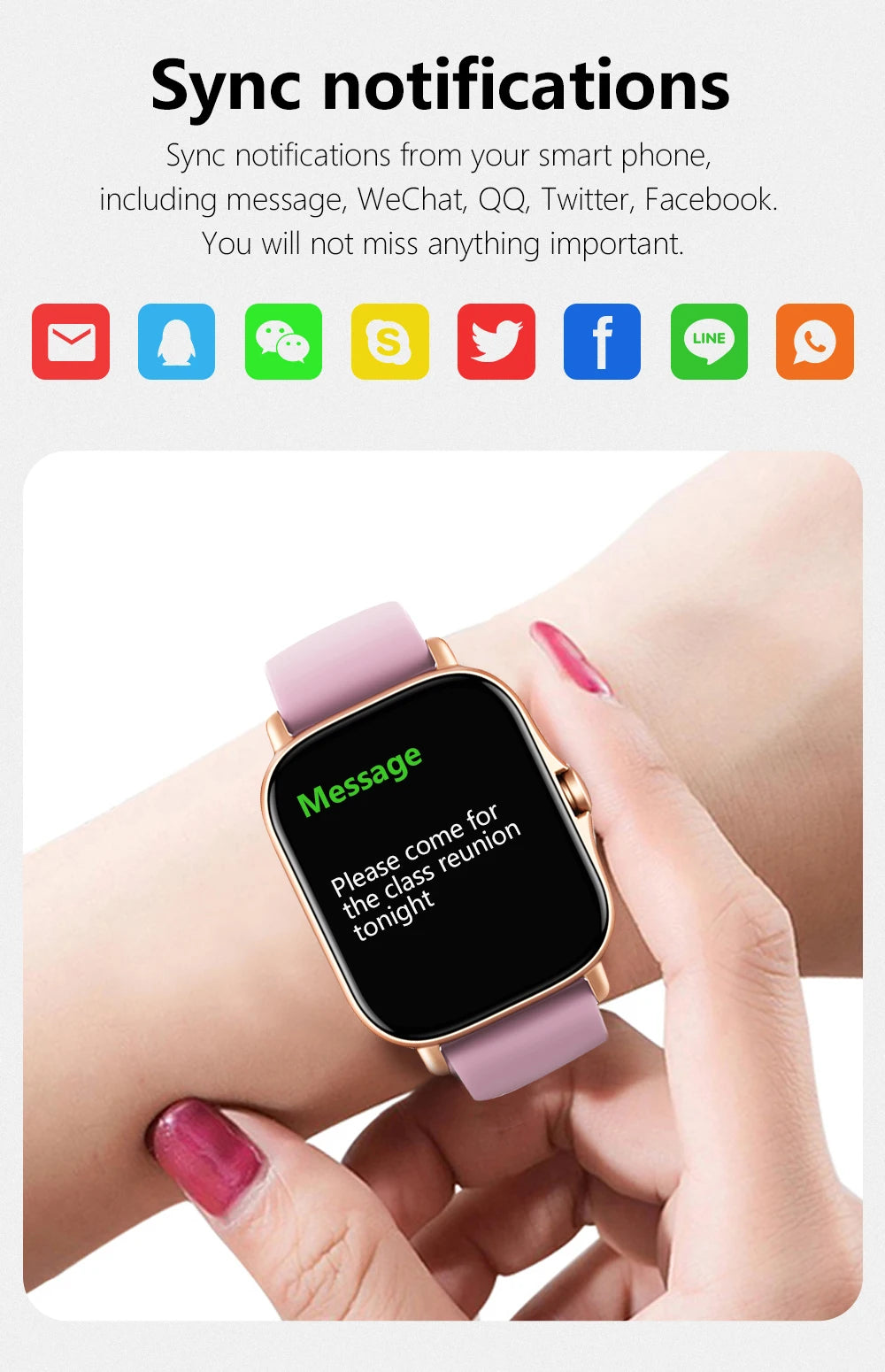 Montre connectée Bluetooth GPS – Fitness pour homme et femme