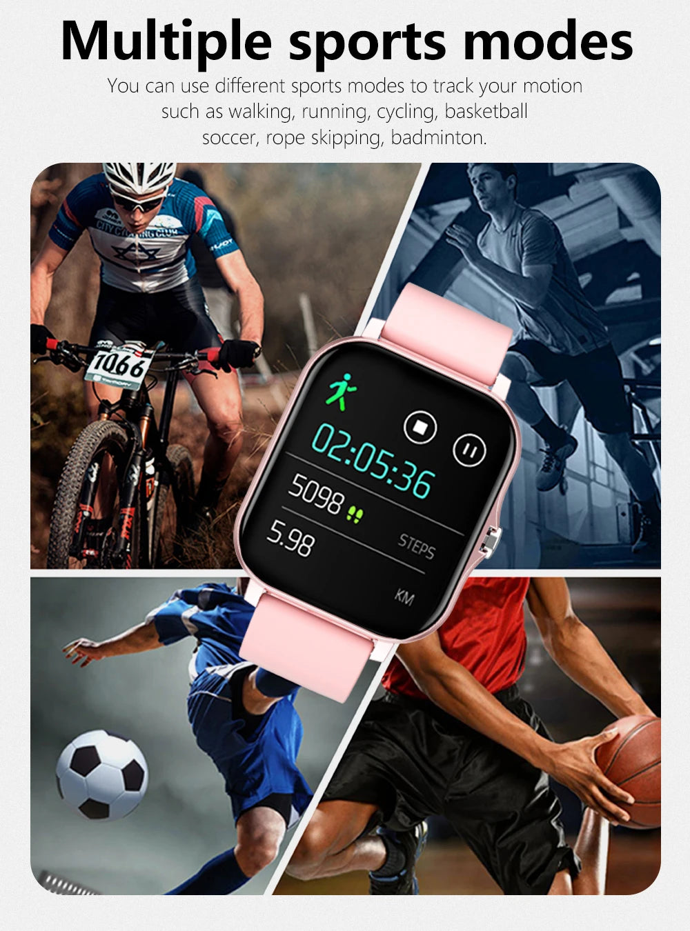 Montre connectée Bluetooth GPS – Fitness pour homme et femme