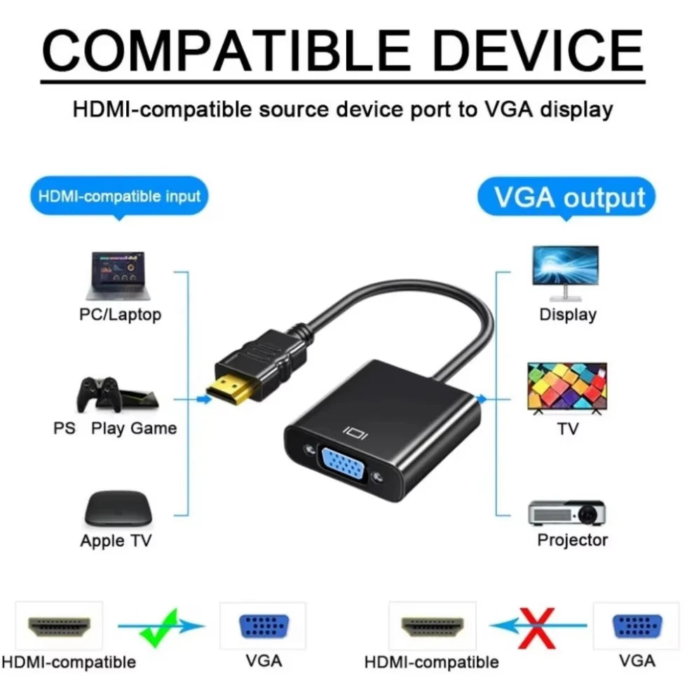 Adaptateur HDMI vers VGA – Full HD 1080p