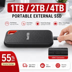Disque Dur Externe SSD Portable de 1 To à 128 To de type USB-C Ultra-Rapide pour Mac et PC