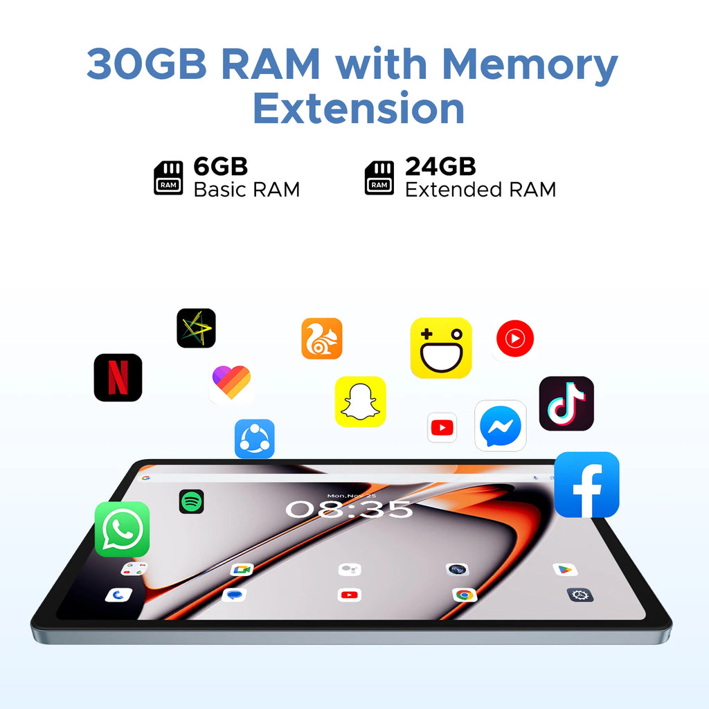 Tablette DOOGEE U11 Pro 11 pouces – Android 16, 256 Go, écran 90 Hz