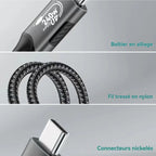 Câble USB4 USB-C 40 Gbit/s – 240 W – Charge rapide & transfert de données