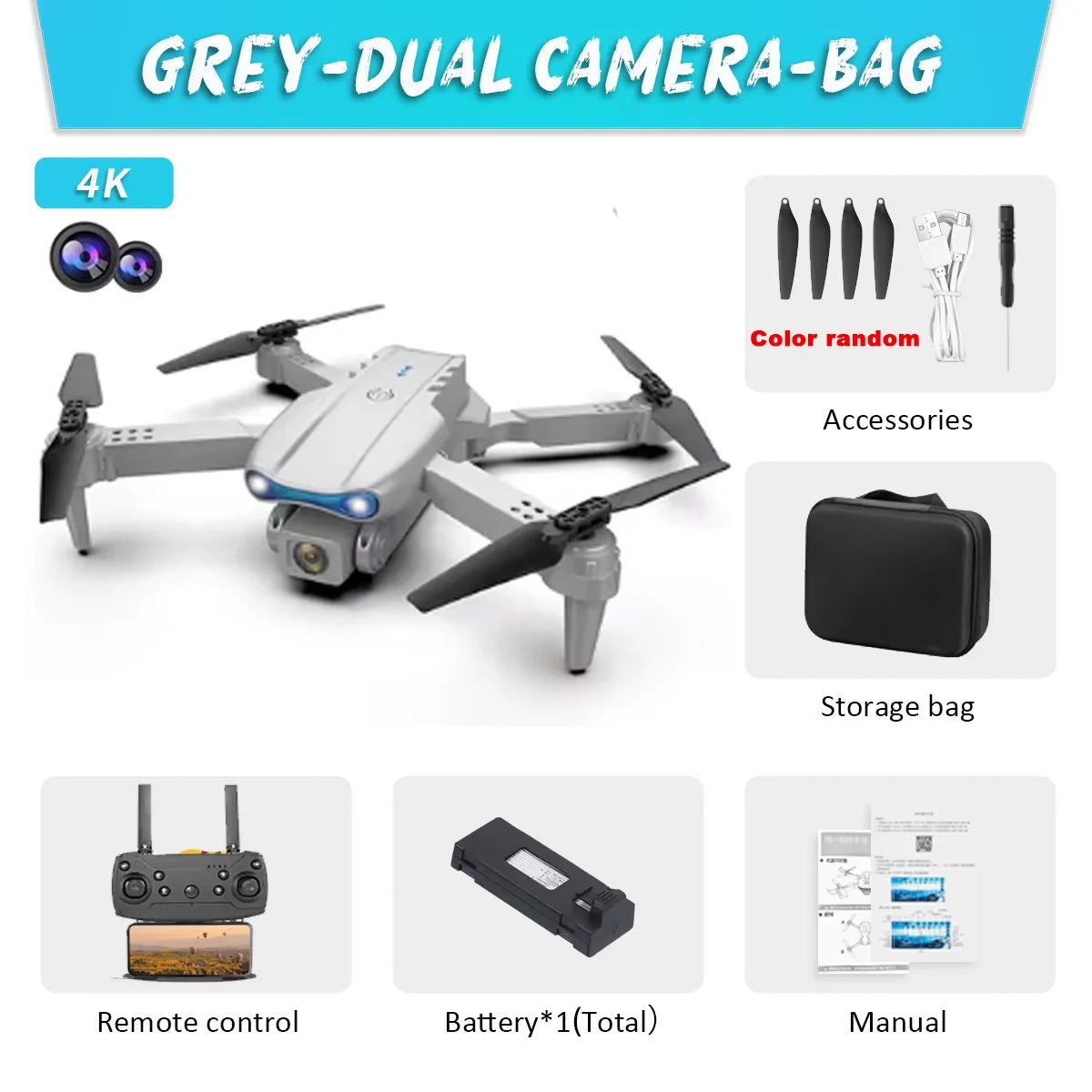 Drone E99 Pro 4K FPV – Double Caméra, WiFi & Détection d’Obstacles