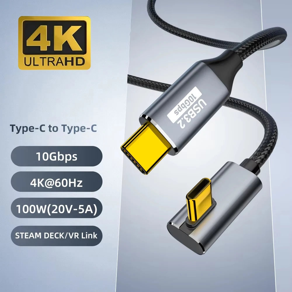 Câble USB-C vers USB-C 100W – 10 Gbit/s, 4K@60Hz