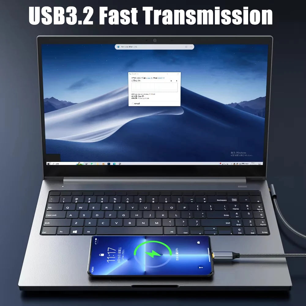 Câble USB-C vers USB-C 100W – 10 Gbit/s, 4K@60Hz