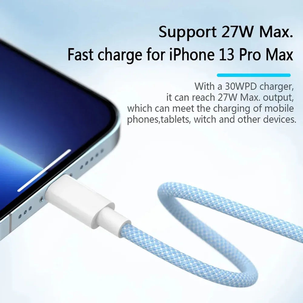 Câble USB-C vers Lightning 20W – Charge rapide PD 3A pour iPhone & iPad