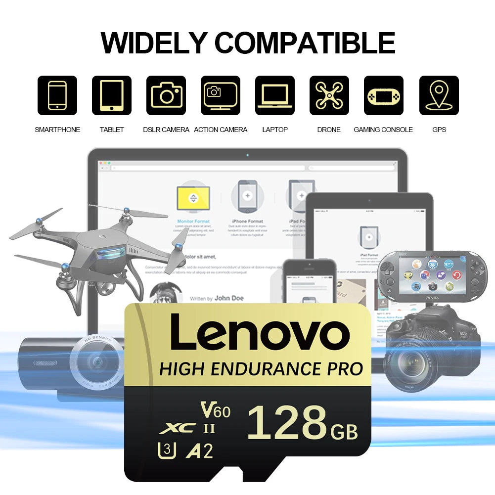 Carte Micro SD Lenovo Haute Vitesse – 64 Go, 128 Go, 256 Go et 512 Go