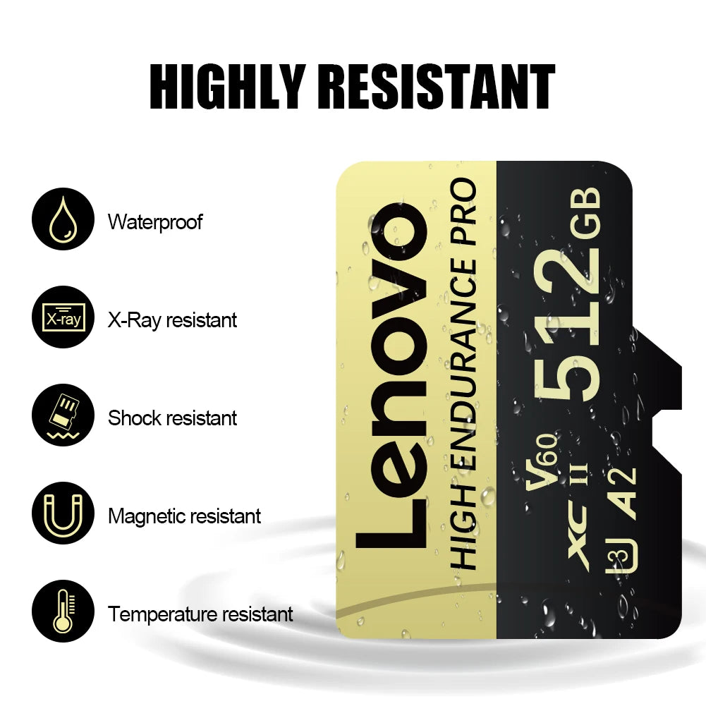 Carte Micro SD Lenovo Haute Vitesse – 64 Go, 128 Go, 256 Go et 512 Go