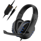 Casque audio filaire gaming avec prise jack 3,5 mm, écouteurs stéréo avec microphone pour PS4, PC et ordinateur