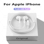Écouteurs filaires d’origine pour Apple iPhone 17, 16, 15, 14, 13, 12, 11 et versions Pro Max, ainsi que pour iPad avec connecteurs Lightning, USB-C et jack 3,5 mm