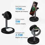 Station de charge magnétique 3-en-1 15 W – iPhone, Apple Watch et AirPods, angle réglable