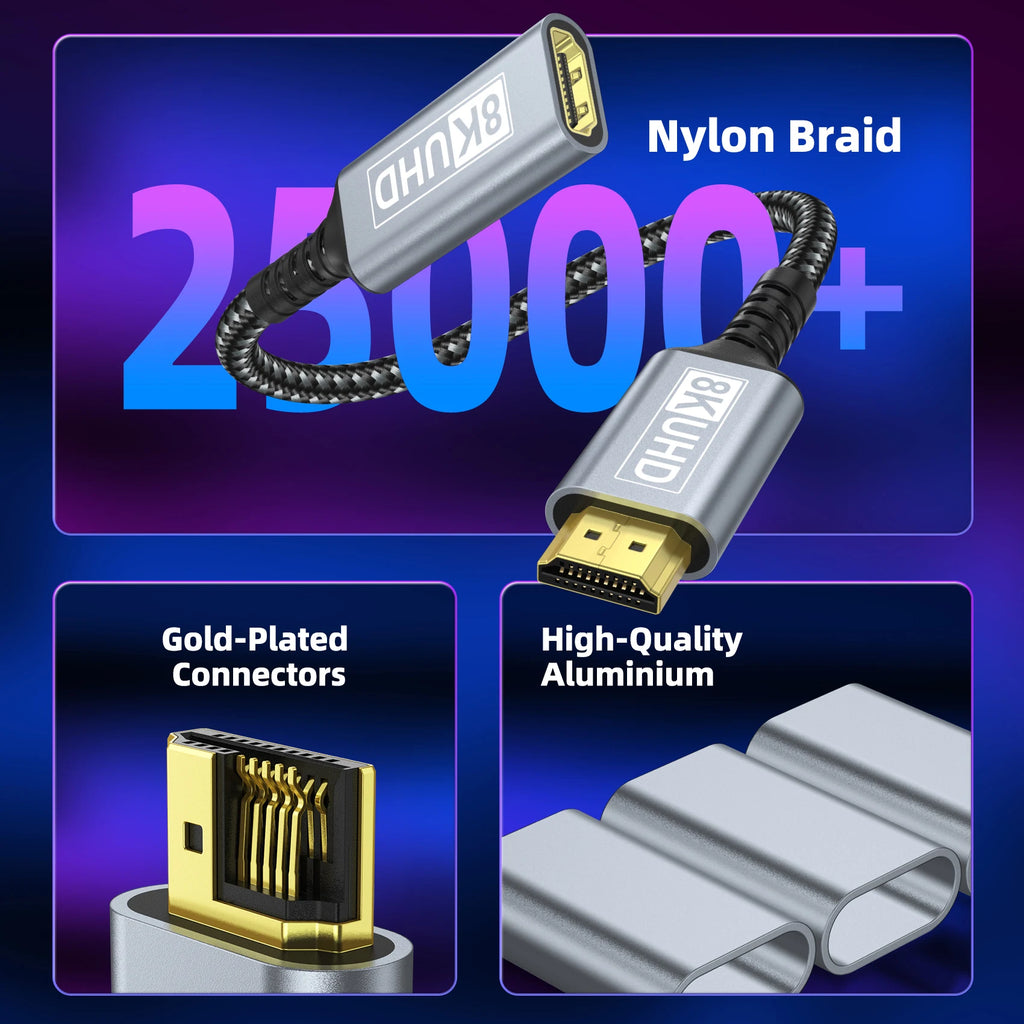 Câble d’extension HDMI 2.1 – 8K 60 Hz / 4K 120 Hz HDR