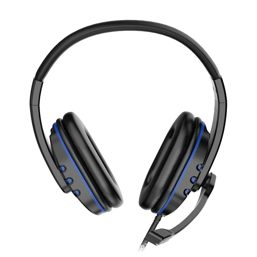 Casque audio filaire gaming avec prise jack 3,5 mm, écouteurs stéréo avec microphone pour PS4, PC et ordinateur