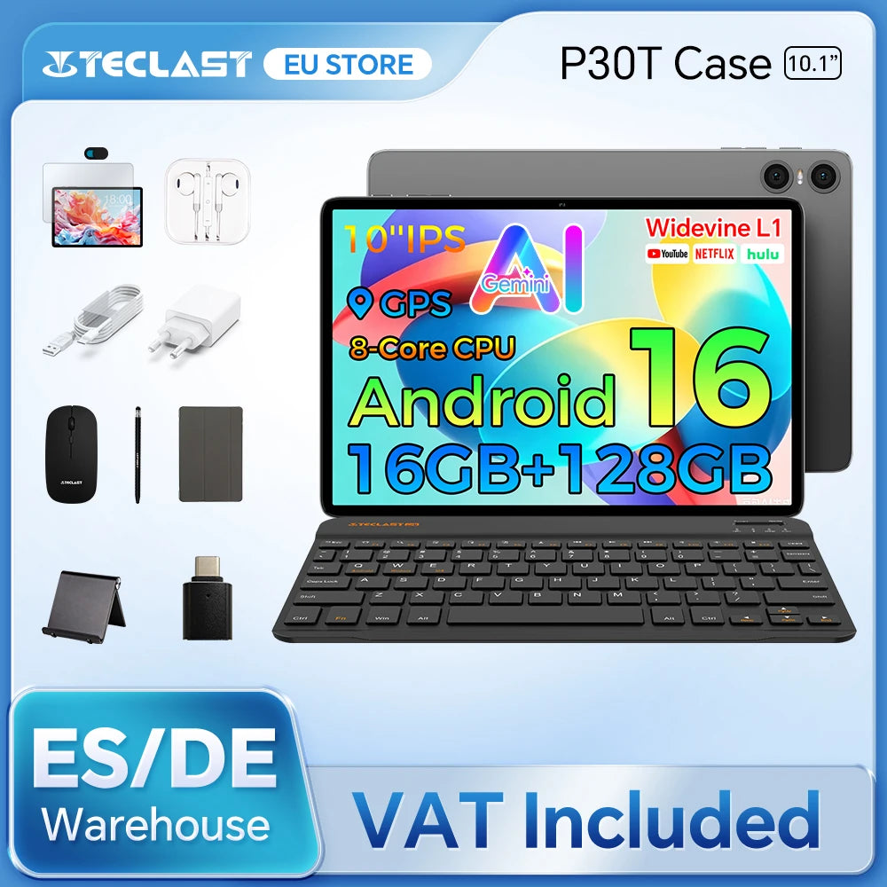 Teclast P30T – Tablette 10,1" Android 16 avec clavier et accessoires