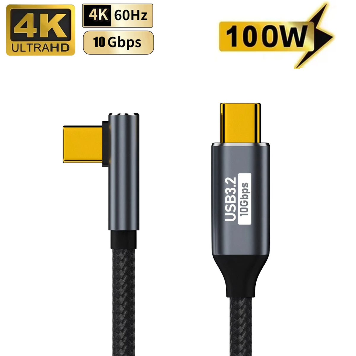 Câble USB-C vers USB-C 100W – 10 Gbit/s, 4K@60Hz