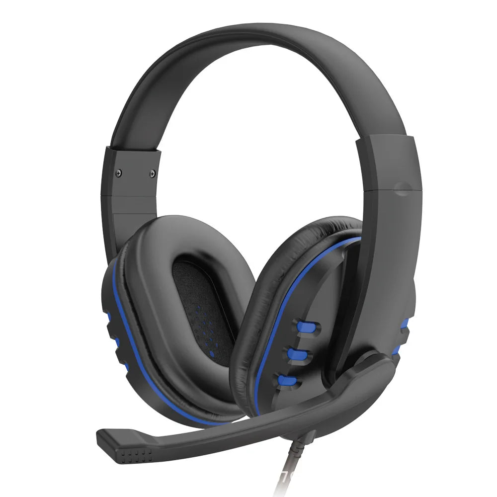 Casque audio filaire gaming avec prise jack 3,5 mm, écouteurs stéréo avec microphone pour PS4, PC et ordinateur