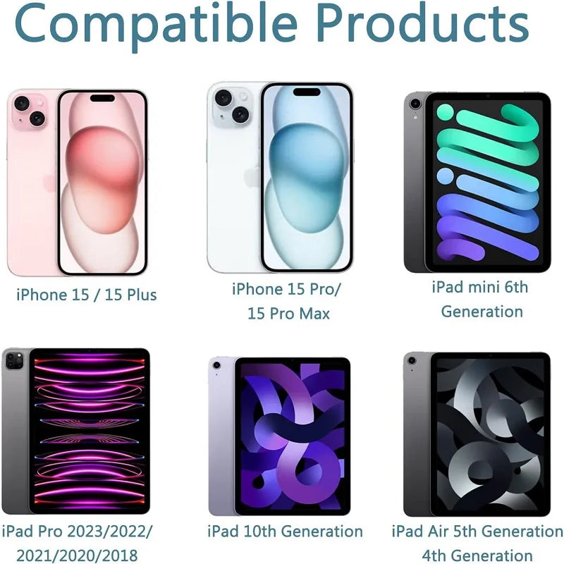 Câble USB-C 60W PD – Charge Rapide pour Apple iPhone 17 Pro Max, 16, 15 Plus, 14, 13, 12, 11, X, XS