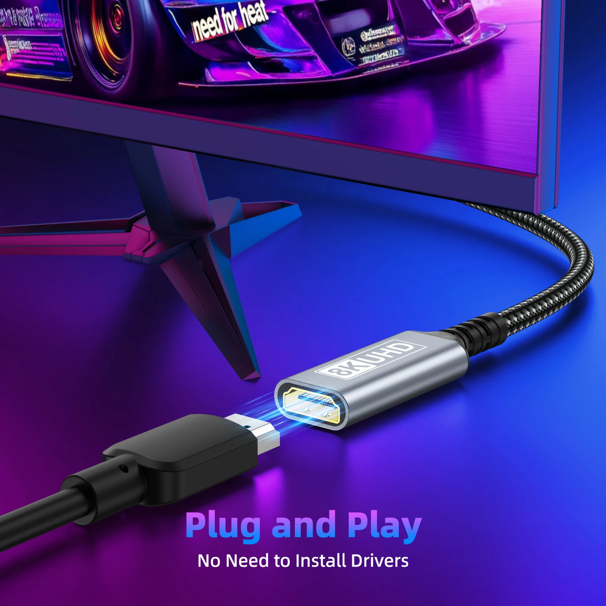 Câble d’extension HDMI 2.1 – 8K 60 Hz / 4K 120 Hz HDR
