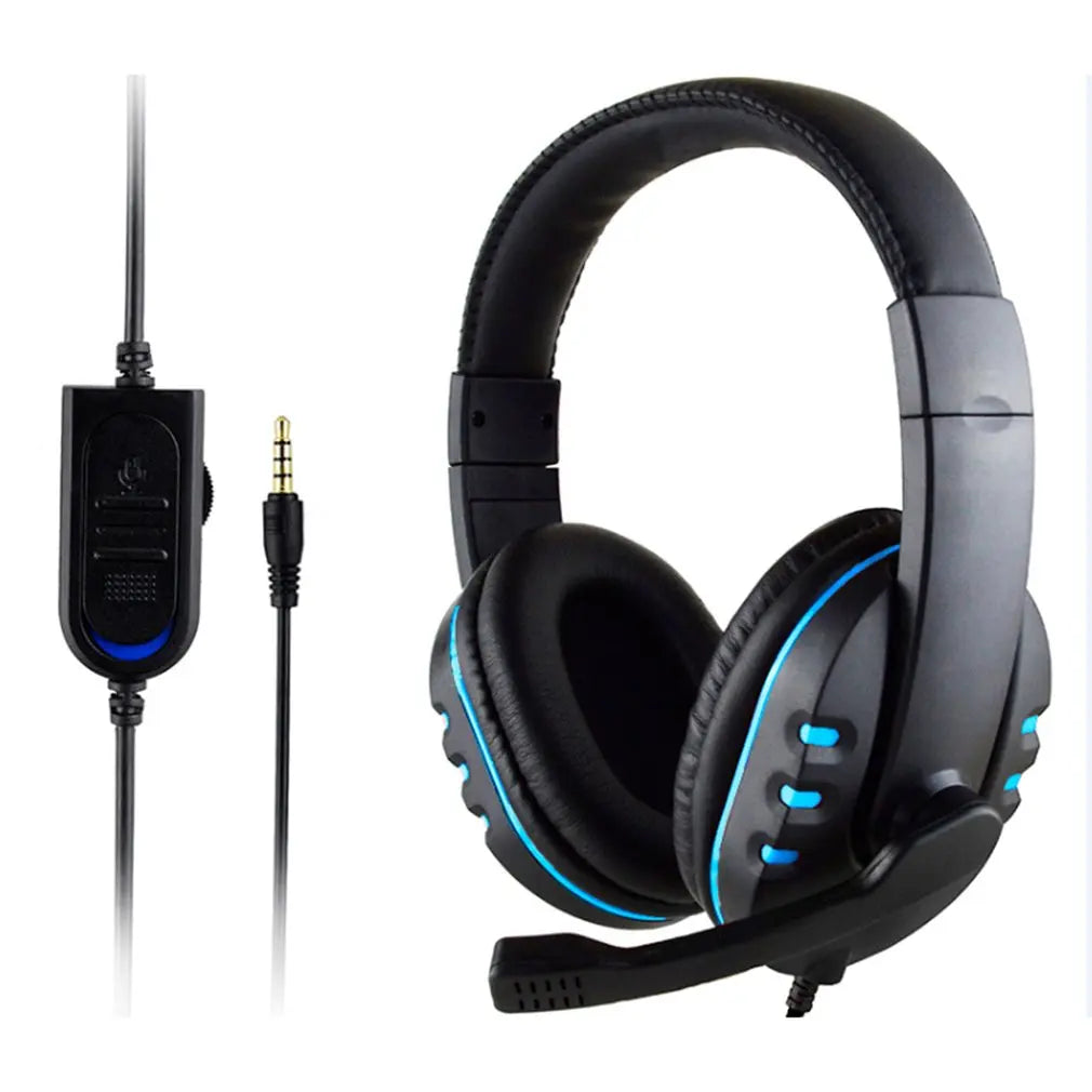 Casque audio filaire gaming avec prise jack 3,5 mm, écouteurs stéréo avec microphone pour PS4, PC et ordinateur