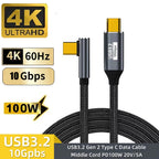 Câble USB-C vers USB-C 100W – 10 Gbit/s, 4K@60Hz