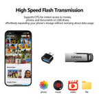 Clé USB haute vitesse en métal – 128 Go, 256 Go ou 512 Go – USB Type-C, étanche, transfert de données PC et smartphone