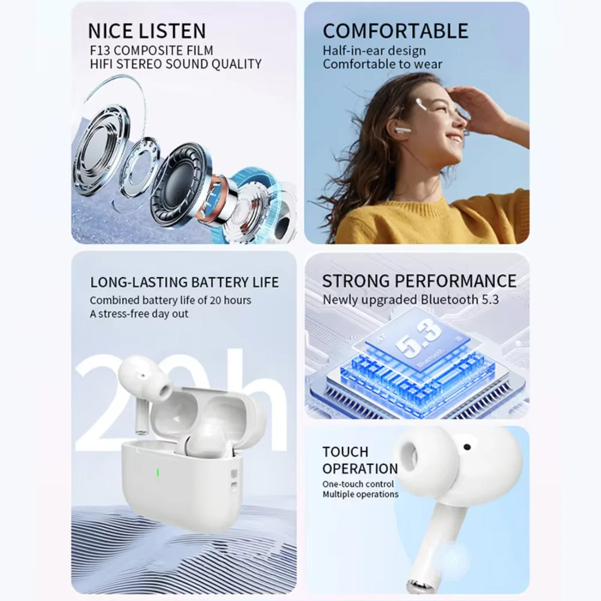 Écouteurs sans fil Bluetooth UEESFIT A5 TWS
